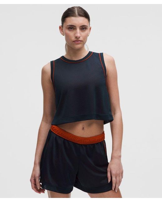lululemon athletica Blue Double-Layered Mesh Reversible Tank Top