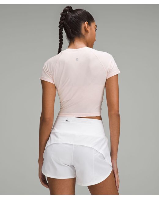 lululemon athletica White Swiftly Tech Cropped Short-sleeve Shirt 2.0