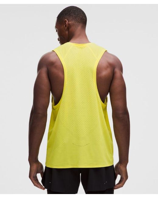 lululemon athletica Yellow Fast And Free Singlet for men