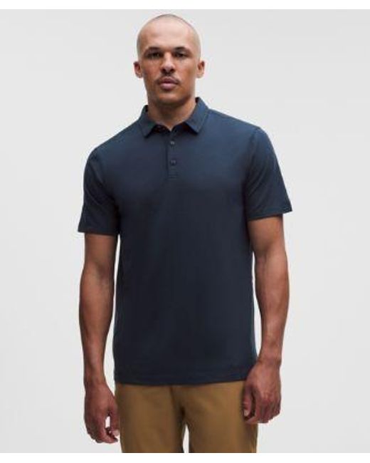 lululemon athletica Blue – Evolution Short-Sleeve Polo Shirt – – Size Large for men
