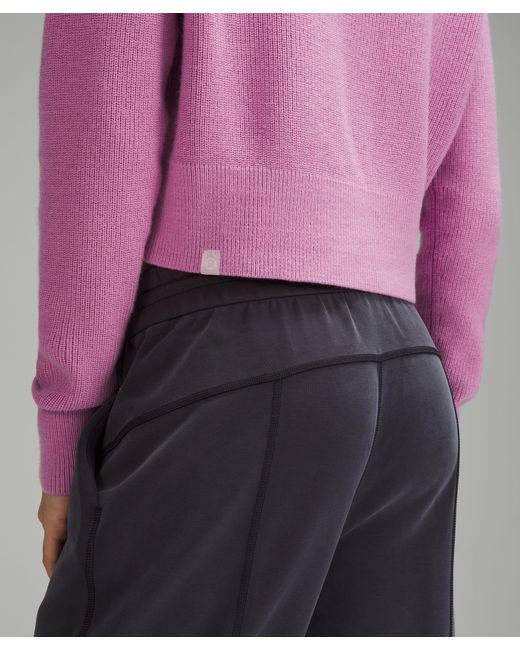 lululemon athletica Purple Collared Merino Wool-blend Sweater