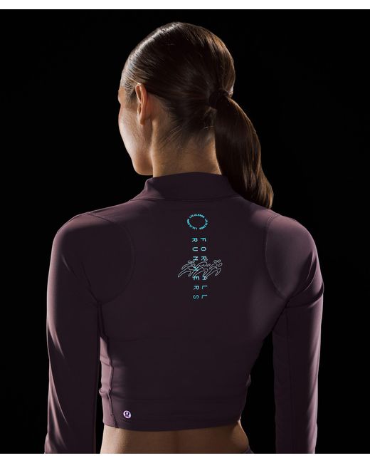 lululemon athletica Purple Nulux High-neck Cropped Track Long-sleeve Shirt