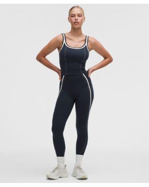 lululemon athletica Blue – Glow Up Tank Top Medium Support, C/D Cup Pipe Detail – – Size 4