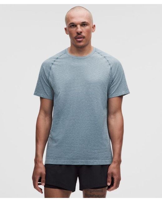lululemon athletica Blue Metal Vent Tech Short-Sleeve Shirt for men