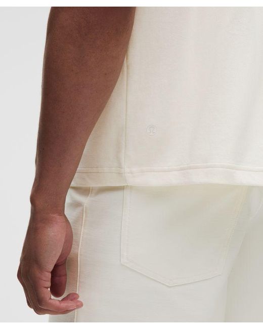 lululemon athletica White Pique-Performer Camp-Collar-Shirt for men