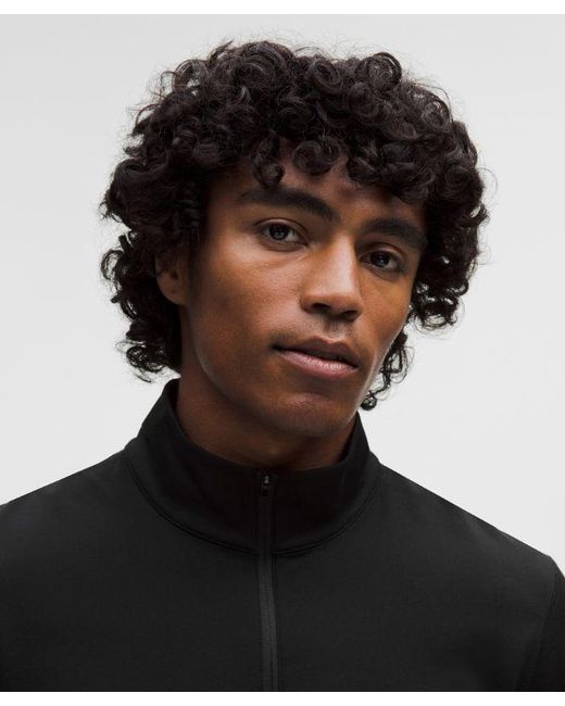 lululemon athletica Black – Soft Jersey Half Zip Long-Sleeve Top – – Size Large for men