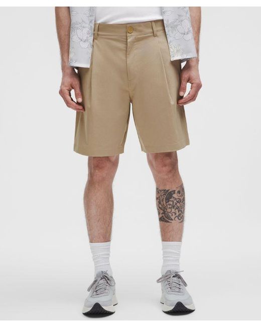 lululemon athletica Natural Woven Relaxed-Fit Pleated Short 8" for men