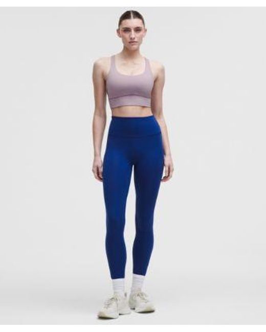 lululemon athletica Blue – Energy Longline Sports Bra Medium Support, B-D Cups Evolve – /Pastel – Size Large