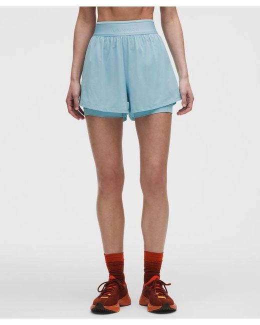 lululemon athletica Blue – License To Train Super-High-Rise Lined Shorts – 3.5" – – Size Large