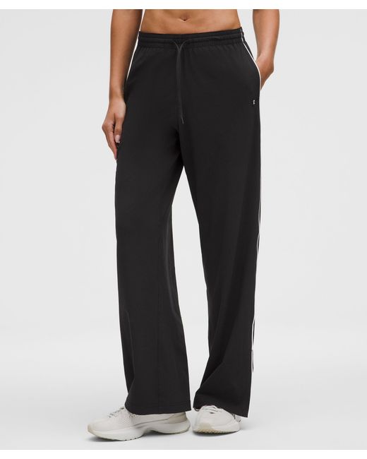lululemon athletica Black Court Rival Mid-Rise Wide-Leg Track Pant