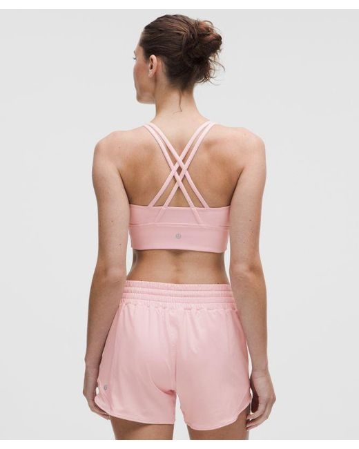 lululemon athletica Pink – Energy Longline Sports Bra Medium Support, B–D Cups – – Size 14