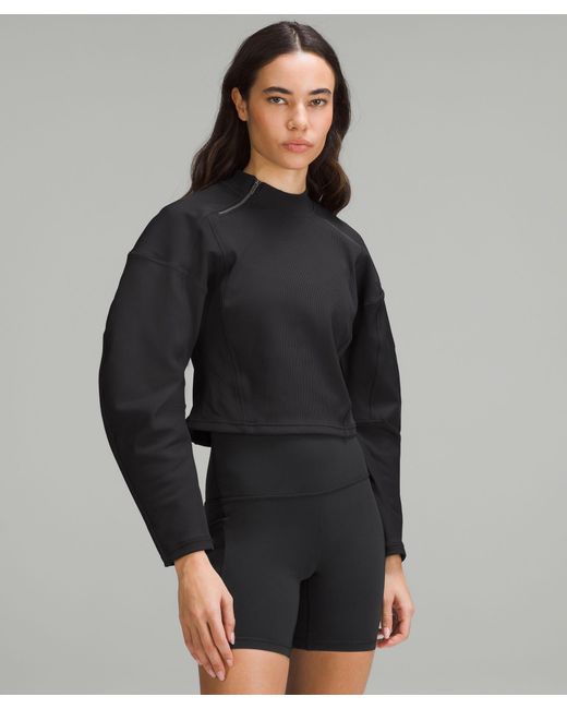 lululemon athletica Black Ribbed Luxtreme Wide-sleeve Pullover