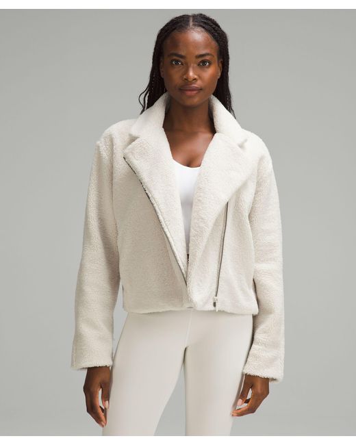 lululemon athletica Natural Textured Fleece Collared Jacket