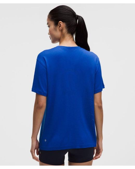 lululemon athletica Blue Swiftly Relaxed Short-Sleeve Shirt Hip Length