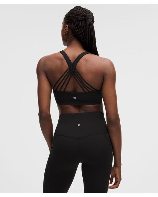 lululemon athletica Black – Flexyflex Strappy Yoga Sports Bra Light Support, D-Ddd Cups – – Size Large/Xl