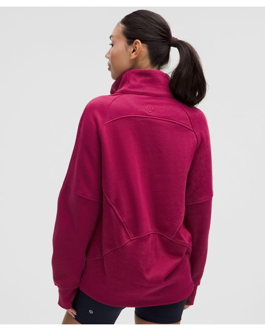 lululemon athletica Red Scuba Oversized Funnel-Neck Half Zip
