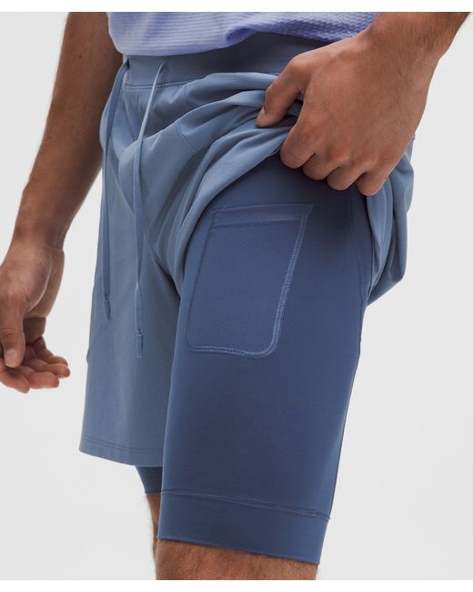 lululemon athletica Blue License To Train Lined Short 7" for men