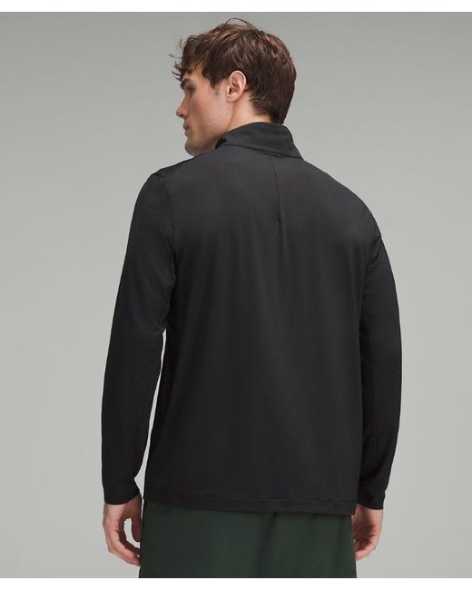 lululemon athletica Gray Logo Sport Long-Sleeve Half Zip for men