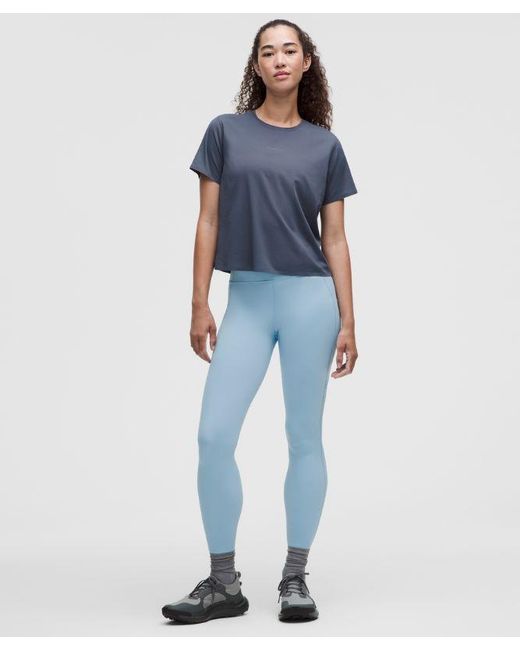 lululemon athletica Blue Fast And Free Short-Sleeve Shirt