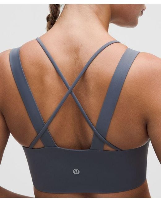 lululemon athletica Blue – Like A Cloud Longline Sports Bra Light Support, D/Dd Cup – – Size 14