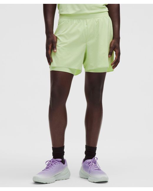 lululemon athletica Green – Fast And Free Lined Running Shorts – 5" – – Size Medium for men