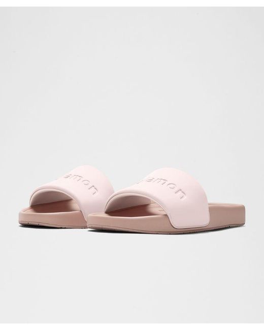 lululemon athletica Pink – Restfeel Slides Graphic – – Size 12