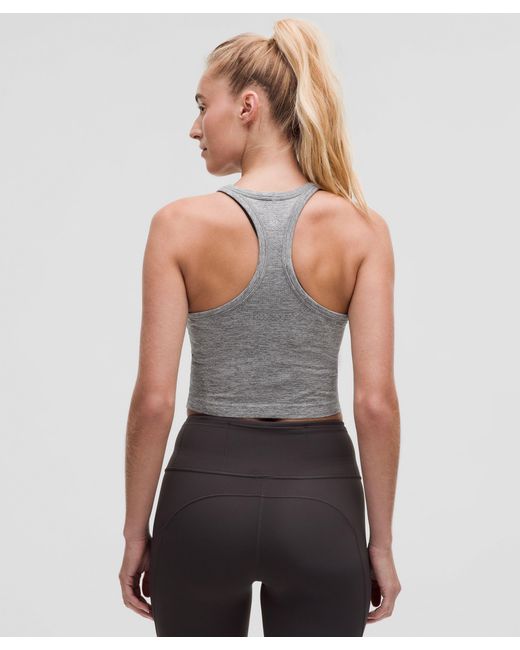 lululemon athletica Gray Swiftly Tech Cropped Racerback Tank Top 2