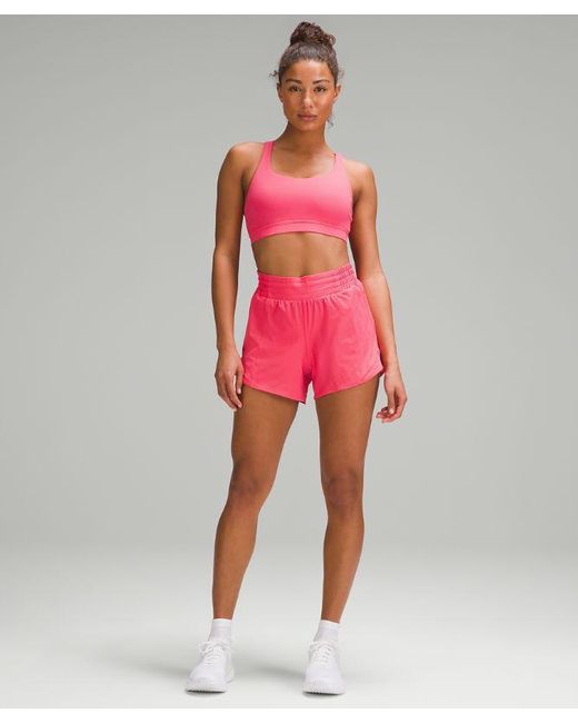 lululemon athletica Pink Hotty Hot High-rise Lined Shorts 4"