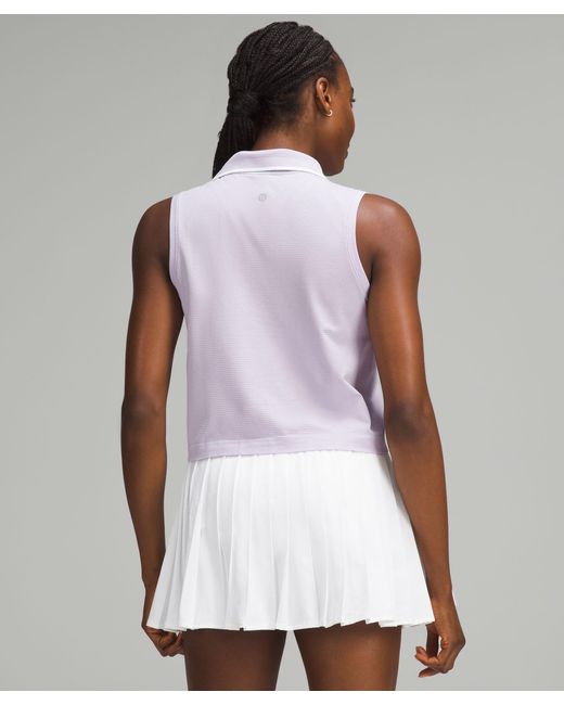 lululemon athletica White Swiftly Tech Sleeveless Polo Shirt Colour Tip