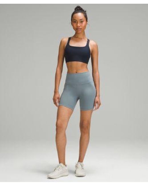 lululemon athletica Blue – Ultralu Square-Neck Workout Sports Bra Medium Support, B/C Cup – – Size 14