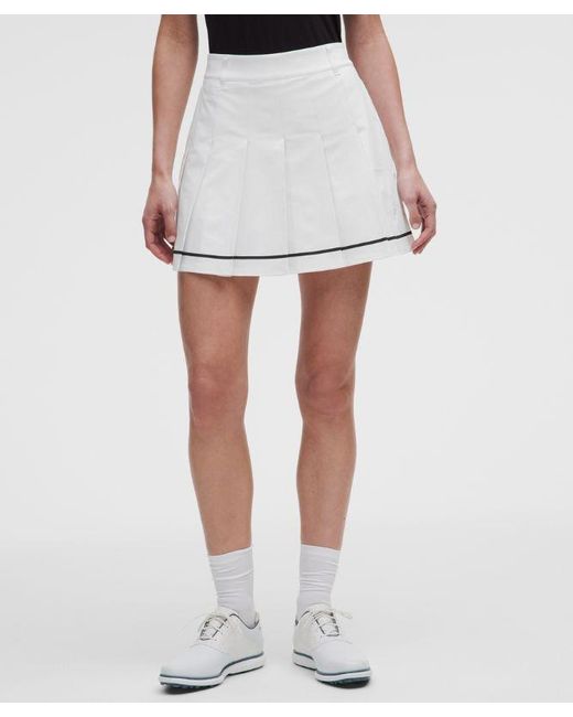 lululemon athletica White – Box-Pleat High-Rise A-Line Golf Skirt – – Size 28