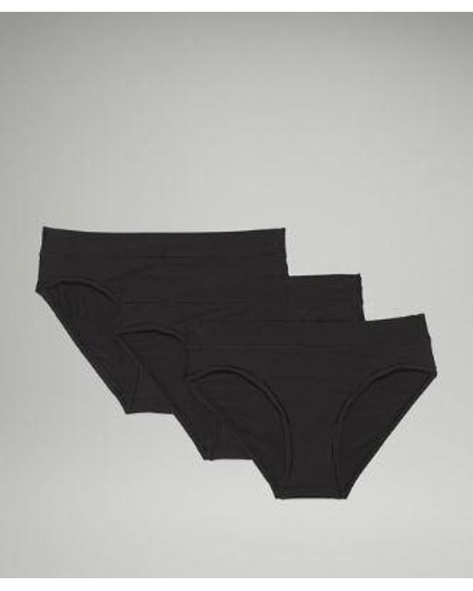 lululemon athletica Black – Underease Mid-Rise Bikini Underwear 3 Pack – – Size Large