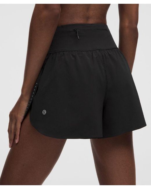 lululemon athletica Black – Fast And Free Mid-Rise Split Shorts Design – 3" – – Size Large