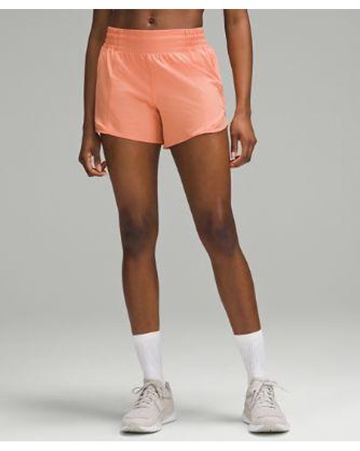 lululemon athletica Orange Hotty Hot High-rise Lined Shorts 4"