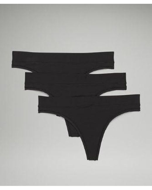 lululemon athletica Underease Mid-rise Thong Underwear 5 Pack - Color Black - Size 2xl