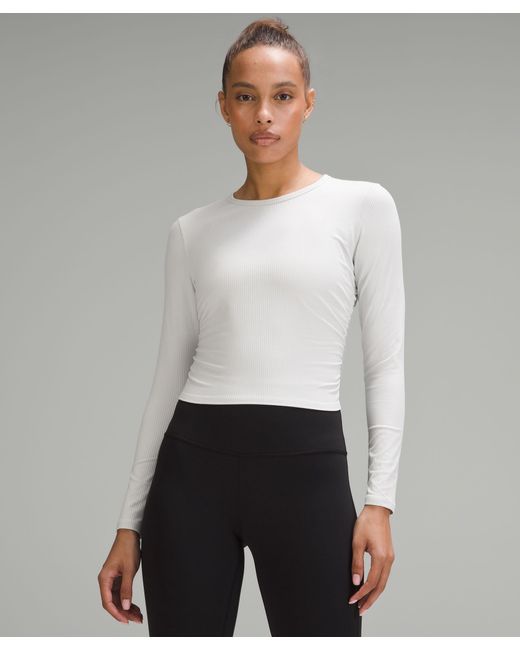 lululemon athletica Gray All It Takes Ribbed Nulu Long-sleeve Shirt
