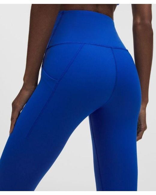 lululemon athletica Blue – Wunder Train High-Rise Tight Leggings With Pockets – 25" – – Size 4