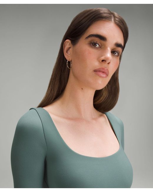 lululemon athletica Green Wundermost Bodysuit - Ultra-soft Nulu Square-neck Long-sleeve Bodysuit