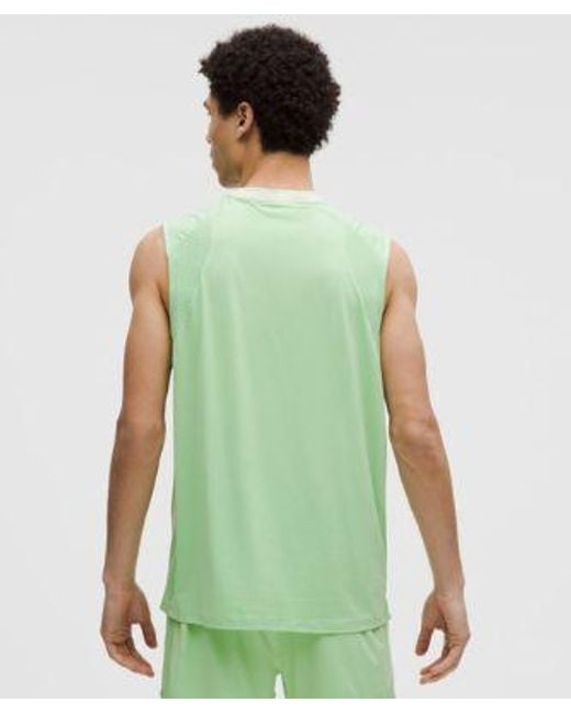 lululemon athletica Green – Mesh-Panelled Tennis Sleeveless Shirt – /Pastel – Size Large for men