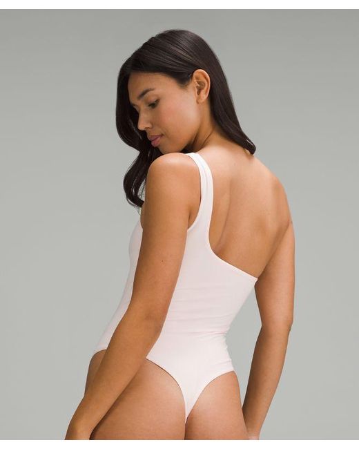 lululemon athletica White Wundermost Bodysuit - Ultra-soft Nulu Asymmetrical Bodysuit