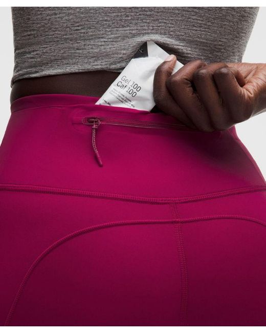 lululemon athletica Red Fast And Free 6-Pocket High-Rise Tight 28"