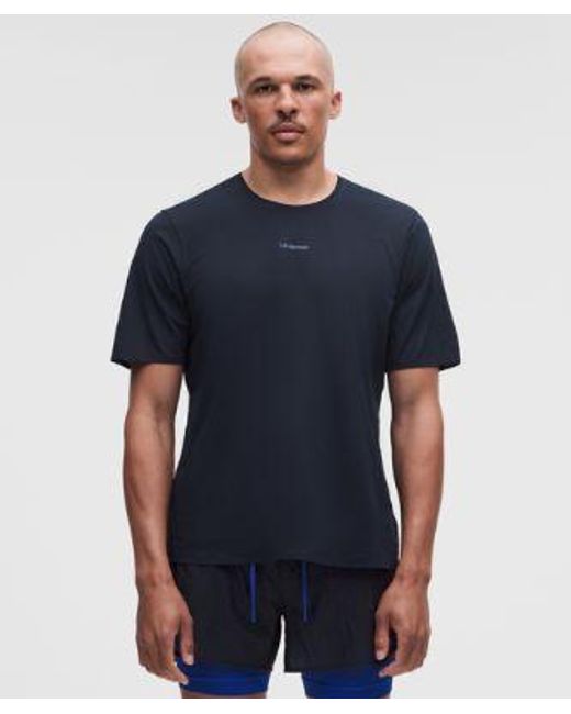 lululemon athletica Blue – Fast And Free Short-Sleeve Shirt Race Length – – Size Large for men