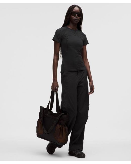 lululemon athletica Black Cotton Terry Short-Sleeve Shirt