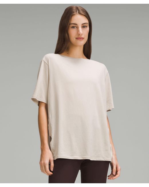 lululemon athletica Gray Relaxed-fit Boatneck T-shirt