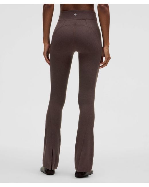 lululemon athletica Brown Softy Suedey Split-Hem High-Rise Mini-Flare Pant