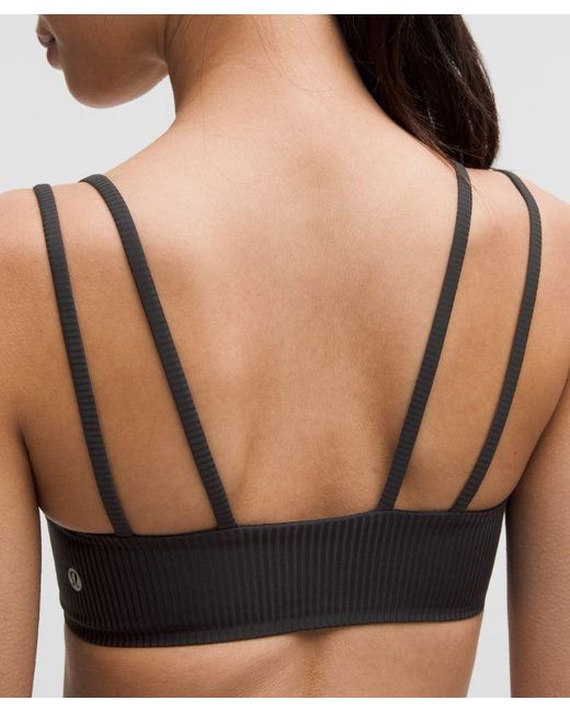 lululemon athletica Gray – Like A Cloud Ribbed Sports Bra Light Support, B/C Cup – – Size 14