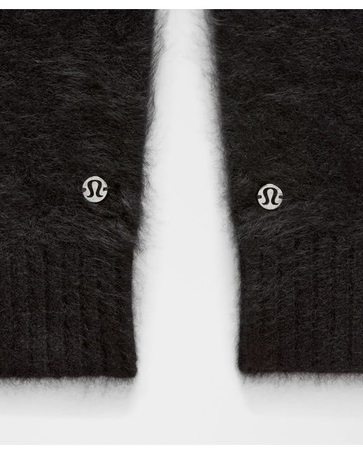Lululemon fuzzy cashmere mittens and beanie set Lululemon Womens Warm Revelation Set - Black / Gold - lulu  main image 3