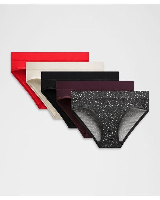 lululemon athletica Red – Underease Mid-Rise Bikini Underwear 5 Pack – –