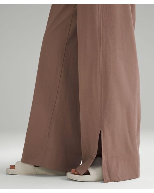lululemon athletica Brown Stretch Woven High-rise Wide-leg Pants