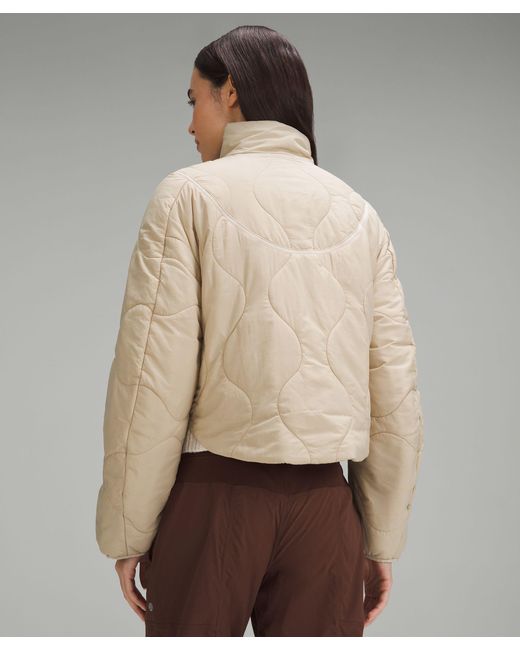 lululemon athletica Quilted Light Insulation Cropped Jacket in Natural